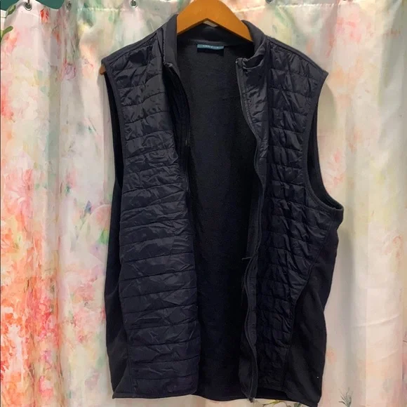 Perry Ellis Blue Quilted Sleeveless Vest - Picture 1 of 10